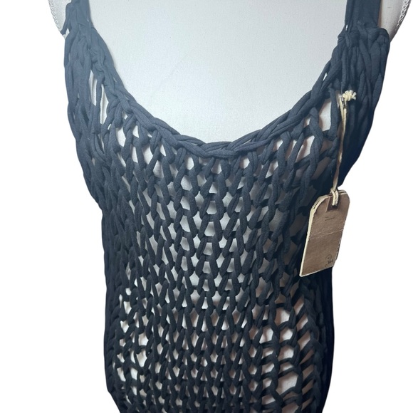 All Saints Strummer Dress Ebony‎ Open Knit Crochet Sleeveless Unlined Med/Lg NWT - Picture 9 of 16